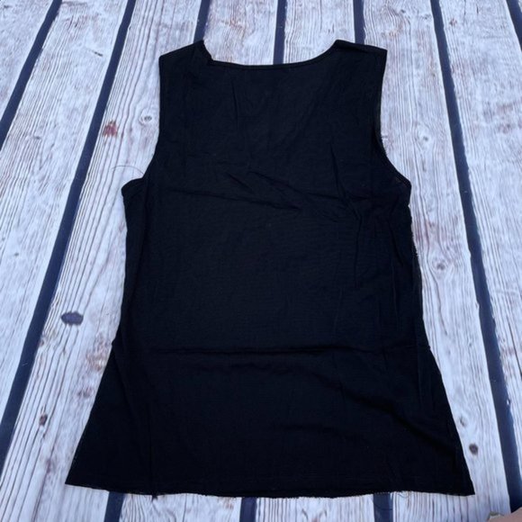 PRETTY ANGEL Black Iridescent Beaded Silk Tank S/M - Picture 9 of 10